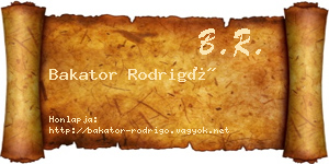 Bakator Rodrigó névjegykártya
